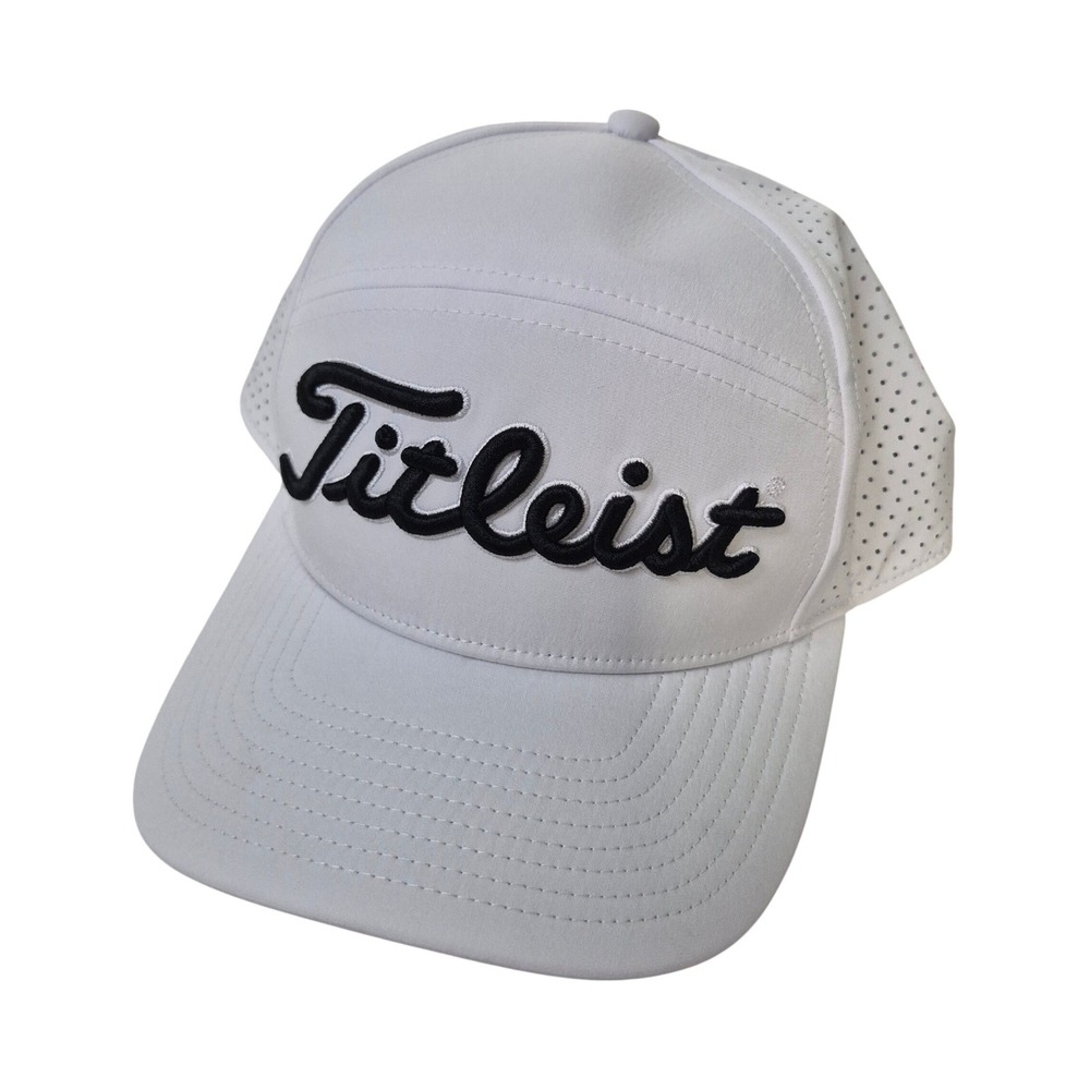 Titleist Golf Hat Mens OSFA White Perforated Performance Snapback